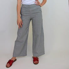 Carica l'immagine nel visualizzatore di Gallery, PANTALONE GIADA, COTONE RIGATO, NERO E BIANCO
