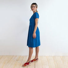 Carica l'immagine nel visualizzatore di Gallery, ABITO ARTEMISIA COTONE SEERSUCKER BLU ELETTRICO
