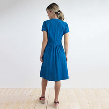 Carica l'immagine nel visualizzatore di Gallery, ABITO ARTEMISIA COTONE SEERSUCKER BLU ELETTRICO
