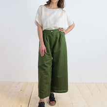 Carica l'immagine nel visualizzatore di Gallery, PANTALONE EILEEN LINO-COTONE VERDE PALMA