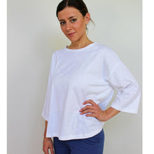 Carica l'immagine nel visualizzatore di Gallery, TEES TEA, JERSEY DI COTONE BIO FIAMMATO, BIANCO