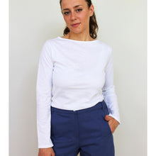 Carica l'immagine nel visualizzatore di Gallery, TEES BATEAU, JERSEY DI COTONE BIO FIAMMATO, BIANCO