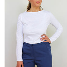 Carica l'immagine nel visualizzatore di Gallery, TEES BATEAU, JERSEY DI COTONE BIO FIAMMATO, BIANCO