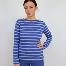 Carica l'immagine nel visualizzatore di Gallery, TEES BATEAU, JERSEY STRETCH BIO, RIGHE BLU INDACO