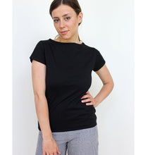 Carica l'immagine nel visualizzatore di Gallery, TEES TEA, JERSEY DI COTONE BIO FIAMMATO, NERO