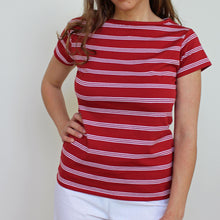 Carica l'immagine nel visualizzatore di Gallery, TEES TEA, JERSEY STRETCH BIO, RIGHE ROSSO