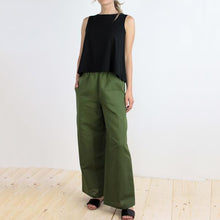 Carica l'immagine nel visualizzatore di Gallery, PANTALONE GALANGA LINO-COTONE VERDE PALMA