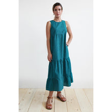 Carica l'immagine nel visualizzatore di Gallery, ABITO LUNGO ELICRISO COTONE SEERSUCKER SCACCHI