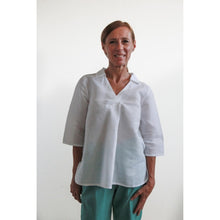 Carica l'immagine nel visualizzatore di Gallery, BLUSA MOLLY LINO-COTONE BIANCO