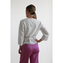 Carica l'immagine nel visualizzatore di Gallery, BLUSA HENNA CON LACCETTI COTONE GARZATO BIANCO