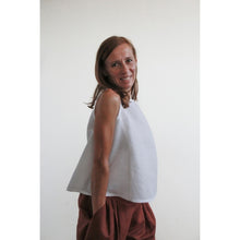 Carica l'immagine nel visualizzatore di Gallery, TOP MUGHETTO LINO-COTONE BIANCO