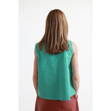 Carica l'immagine nel visualizzatore di Gallery, TOP MUGHETTO COTONE SEERSUCKER VERDE ACQUA