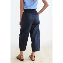 Carica l'immagine nel visualizzatore di Gallery, PANTALONE NEWBAGGY COTONE SEERSUCKER BLU NOTTE