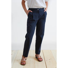 Carica l'immagine nel visualizzatore di Gallery, PANTALONE AMBRETTA COTONE SEERSUCKER BLU NOTTE