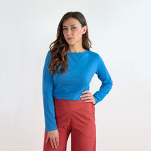 Carica l'immagine nel visualizzatore di Gallery, TEES BATEAU JERSEY STRETCH BIO AZZURRO MARE