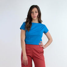 Carica l'immagine nel visualizzatore di Gallery, TEES TEA JERSEY STRETCH BIO AZZURRO MARE