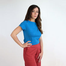 Carica l'immagine nel visualizzatore di Gallery, TEES TEA JERSEY STRETCH BIO AZZURRO MARE