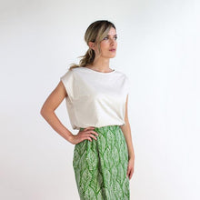 Carica l'immagine nel visualizzatore di Gallery, TEES ALESSIA JERSEY DI COTONE BIO FIAMMATO SABBIA