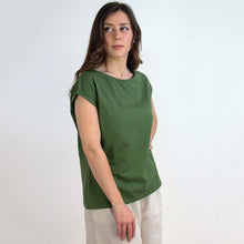 Carica l'immagine nel visualizzatore di Gallery, TEES ALESSIA JERSEY DI COTONE BIO FIAMMATO VERDE