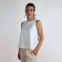 Carica l'immagine nel visualizzatore di Gallery, TOP PALMA JERSEY STRETCH BIO BIANCO