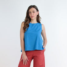 Carica l'immagine nel visualizzatore di Gallery, TOP PALMA JERSEY STRETCH BIO AZZURRO MARE