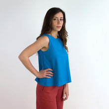 Carica l'immagine nel visualizzatore di Gallery, TOP PALMA JERSEY STRETCH BIO AZZURRO MARE