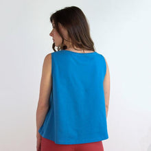 Carica l'immagine nel visualizzatore di Gallery, TOP PALMA JERSEY STRETCH BIO AZZURRO MARE