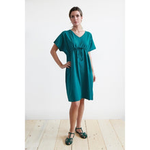 Carica l'immagine nel visualizzatore di Gallery, ABITO CASSIA JERSEY COTONE BIO FIAMMATO PAVONE