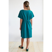 Carica l'immagine nel visualizzatore di Gallery, ABITO CASSIA JERSEY COTONE BIO FIAMMATO PAVONE