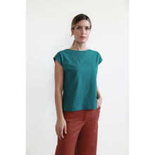 Carica l'immagine nel visualizzatore di Gallery, TEES ALESSIA JERSEY COTONE BIO FIAMMATO PAVONE