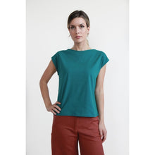 Carica l'immagine nel visualizzatore di Gallery, TEES ALESSIA JERSEY COTONE BIO FIAMMATO PAVONE