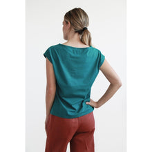 Carica l'immagine nel visualizzatore di Gallery, TEES ALESSIA JERSEY COTONE BIO FIAMMATO PAVONE