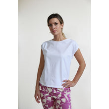 Carica l'immagine nel visualizzatore di Gallery, TEES ALESSIA JERSEY COTONE BIO FIAMMATO BIANCO