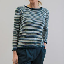 Carica l'immagine nel visualizzatore di Gallery, MAGLIA NEW EDERA ALPACA SUPERFINE RIGHE BLU