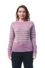 Carica l'immagine nel visualizzatore di Gallery, MAGLIA INFINITO, LANA, RIGHE LAVANDA