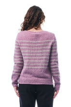 Carica l'immagine nel visualizzatore di Gallery, MAGLIA INFINITO, LANA, RIGHE LAVANDA