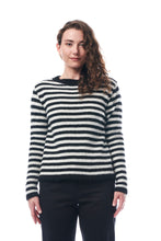 Carica l'immagine nel visualizzatore di Gallery, MAGLIA EDERA, ALPACA SUPERFINE, PANNA E NERO