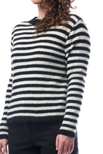 Carica l'immagine nel visualizzatore di Gallery, MAGLIA EDERA, ALPACA SUPERFINE, PANNA E NERO