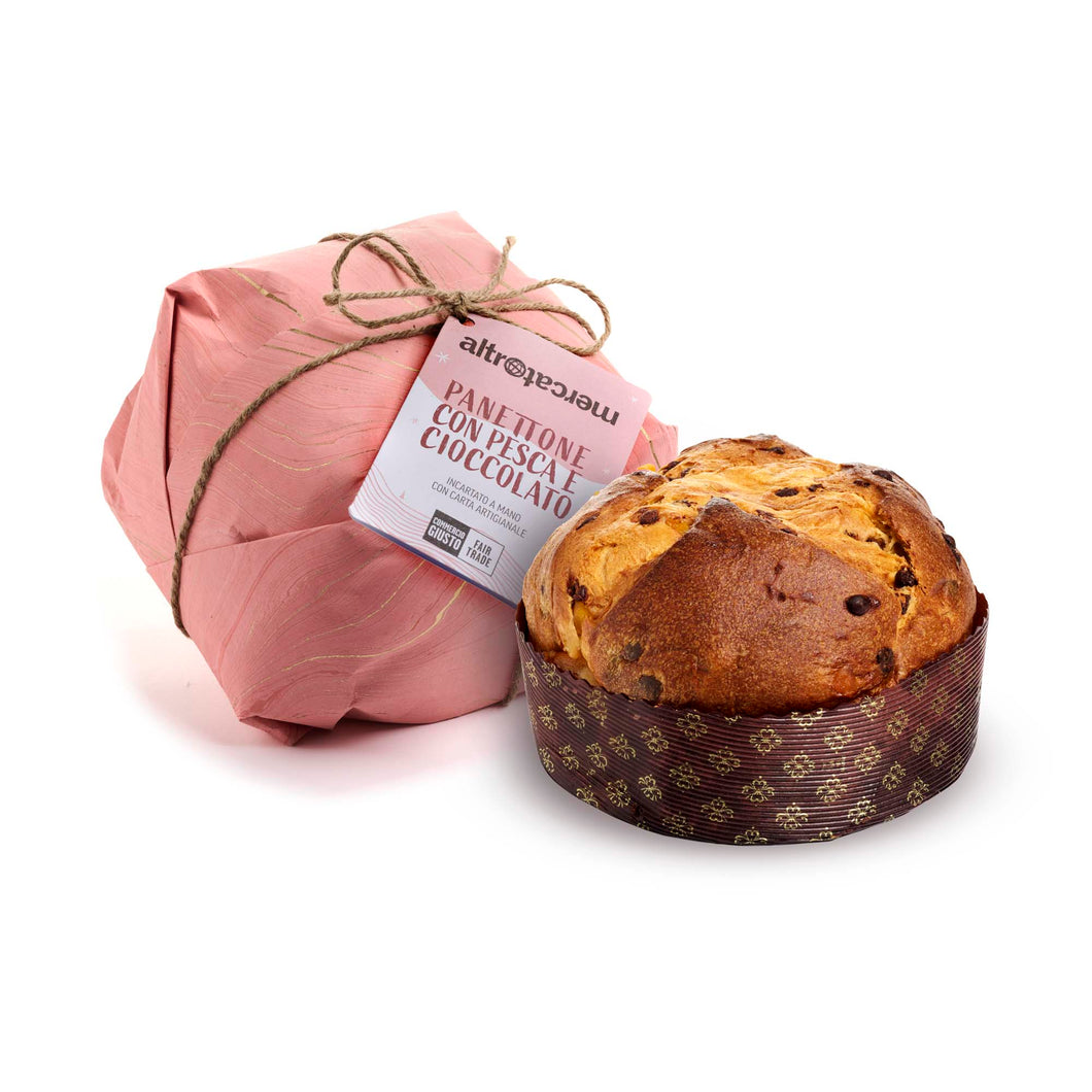 Panettone pesca e gocce di cioccolato - 750 g - COD. 00007618