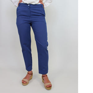 PANTALONE ERICA, COTONE, BLU INDACO