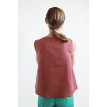 Carica l'immagine nel visualizzatore di Gallery, TOP MUGHETTO LINO-COTONE TERRACOTTA
