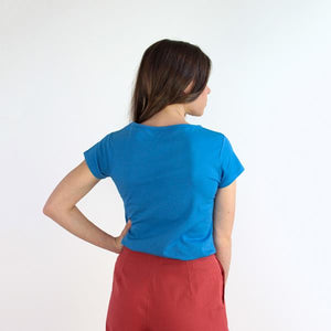TEES TEA JERSEY STRETCH BIO AZZURRO MARE