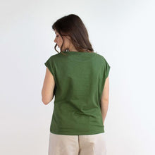 Carica l&#39;immagine nel visualizzatore di Gallery, TEES ALESSIA JERSEY DI COTONE BIO FIAMMATO VERDE
