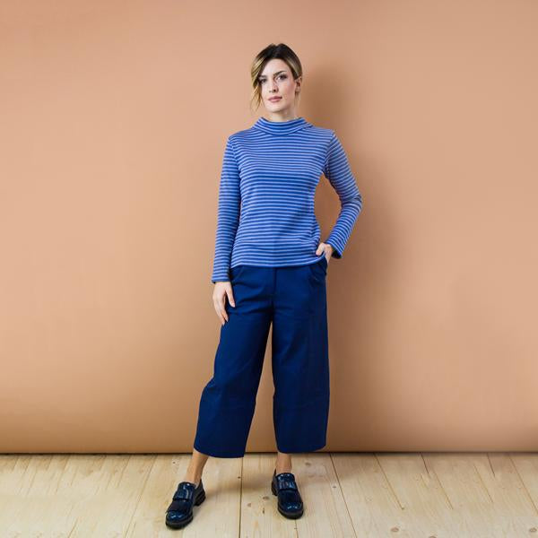 PANTALONE NEW BAGGY. COTONE STRETCH. BLU INDACO