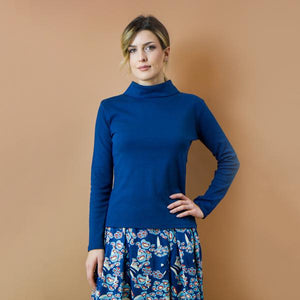 TEES BATEAU TURTLE. COTONE INTERLOCK BIO. BLU INDACO