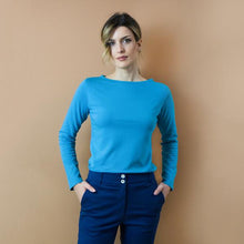 Carica l&#39;immagine nel visualizzatore di Gallery, TEES BATEAU. JERSEY STRETCH BIO. AZZURRO ACQUA
