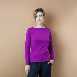 TEES BATEAU. JERSEY STRETCH BIO. CICLAMINO
