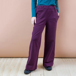 PANTALONE BUCANEVE CON TASCHE. FELPA DI COTONE BIO VINACCIA