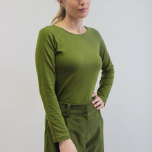 Carica l'immagine nel visualizzatore di Gallery, TEES ANETO JERSEY STRETCH BIO VERDE OLIVA
