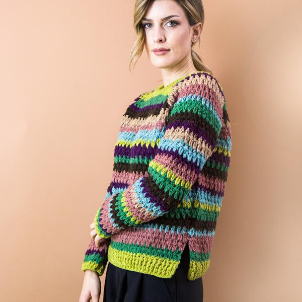 MAGLIA CROCHET. LANA. MULTICOLORE